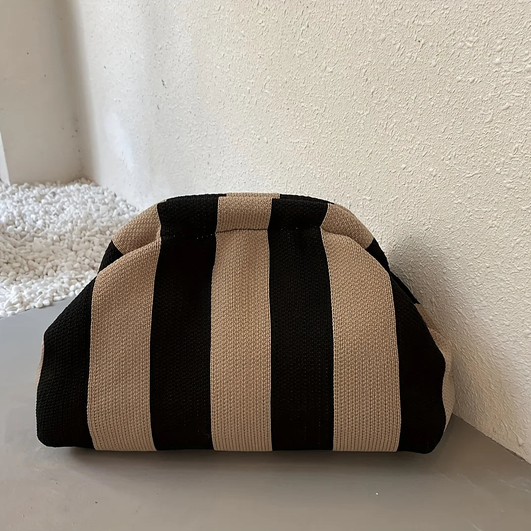 Striped Color-Block Clutch – Lightweight Multipurpose Coin Purse & Travel Pouch for Women