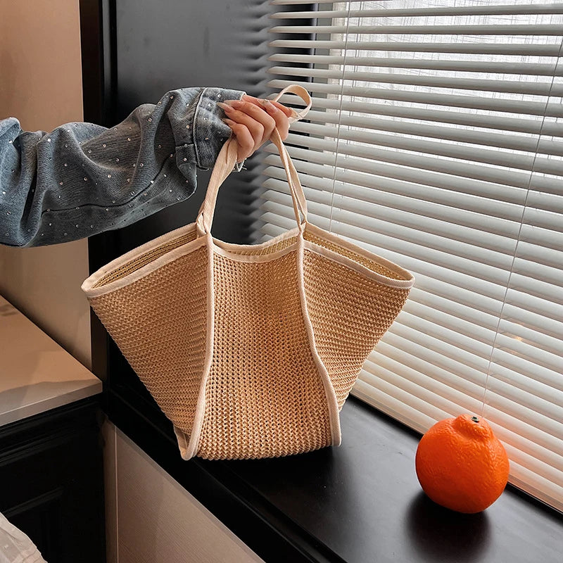Women's Fashion Versatile Large-Capacity Braid Shoulder Bags - Designer Straw Woven Summer Beach Bags, Ladies Leisure Tote Bag