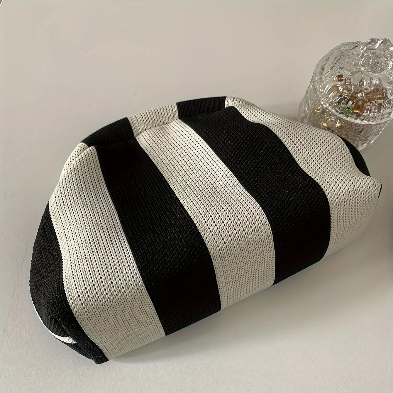 Striped Color-Block Clutch – Lightweight Multipurpose Coin Purse & Travel Pouch for Women