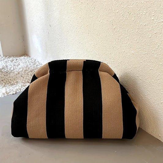 Striped Color-Block Clutch – Lightweight Multipurpose Coin Purse & Travel Pouch for Women