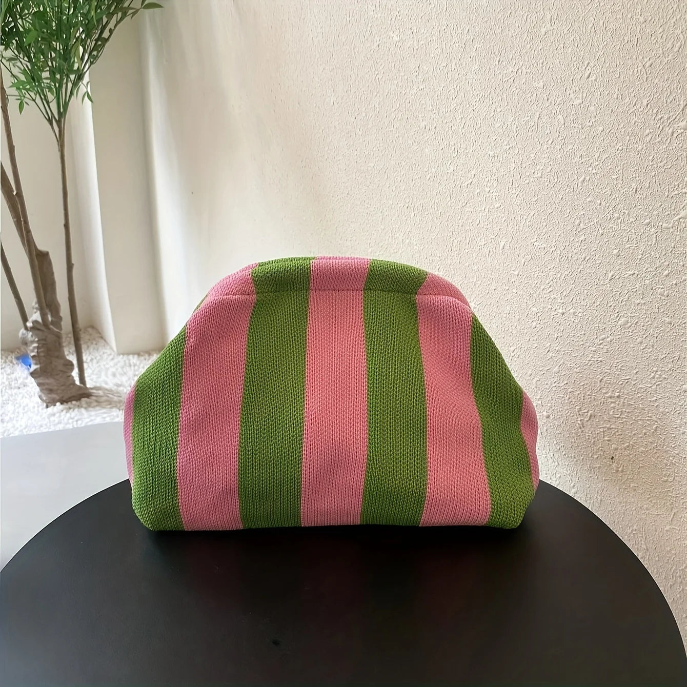 Striped Color-Block Clutch – Lightweight Multipurpose Coin Purse & Travel Pouch for Women