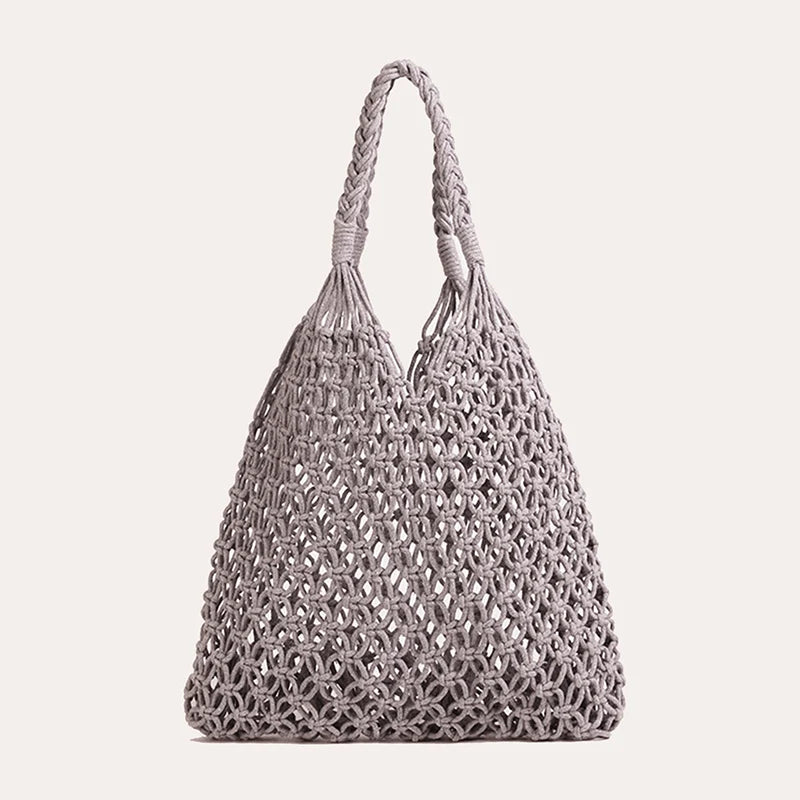 Women's Large Capacity Straw Handbag Totes - Hollow Out Shoulder Bag, Vintage Travel Beach and Shopping Pack