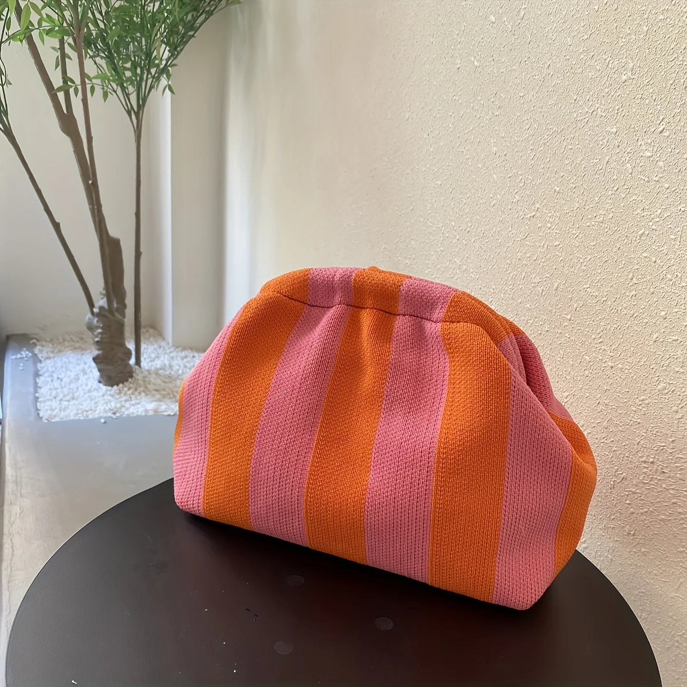 Striped Color-Block Clutch – Lightweight Multipurpose Coin Purse & Travel Pouch for Women